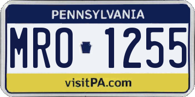 PA license plate MRO1255