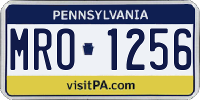 PA license plate MRO1256