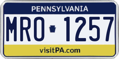 PA license plate MRO1257