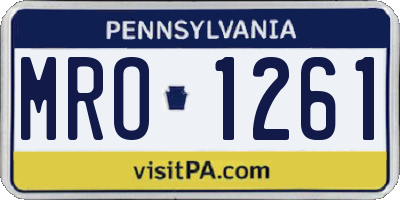PA license plate MRO1261