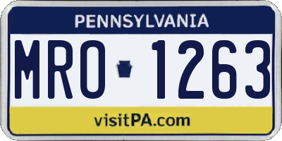 PA license plate MRO1263