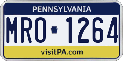 PA license plate MRO1264