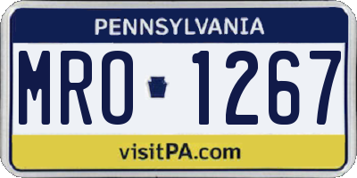 PA license plate MRO1267