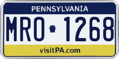 PA license plate MRO1268