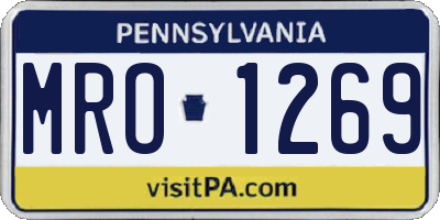 PA license plate MRO1269