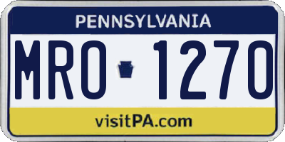PA license plate MRO1270
