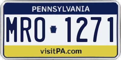 PA license plate MRO1271