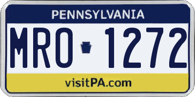 PA license plate MRO1272