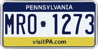PA license plate MRO1273