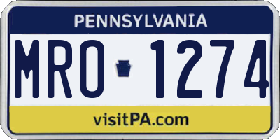 PA license plate MRO1274