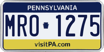 PA license plate MRO1275