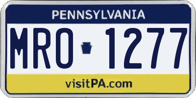 PA license plate MRO1277