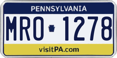 PA license plate MRO1278