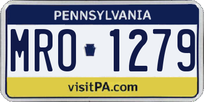 PA license plate MRO1279