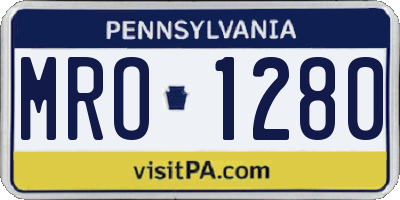 PA license plate MRO1280