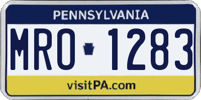 PA license plate MRO1283