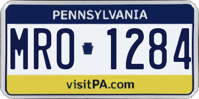 PA license plate MRO1284