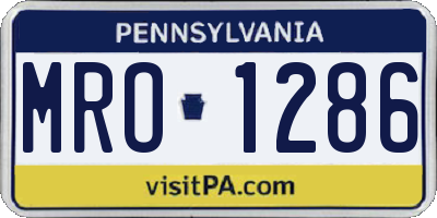 PA license plate MRO1286