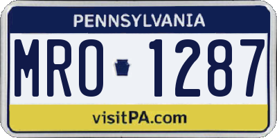 PA license plate MRO1287