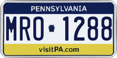 PA license plate MRO1288