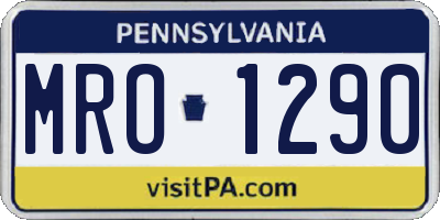 PA license plate MRO1290