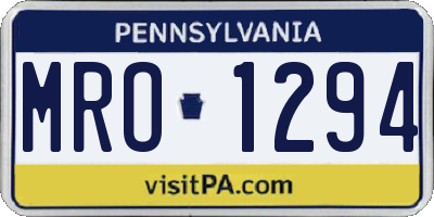 PA license plate MRO1294