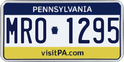 PA license plate MRO1295