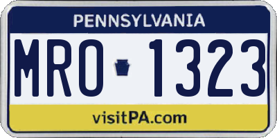 PA license plate MRO1323