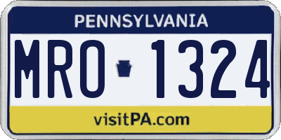 PA license plate MRO1324