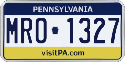 PA license plate MRO1327