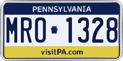 PA license plate MRO1328