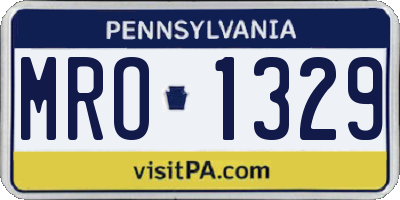 PA license plate MRO1329