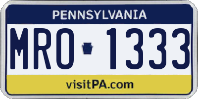 PA license plate MRO1333