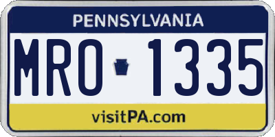 PA license plate MRO1335