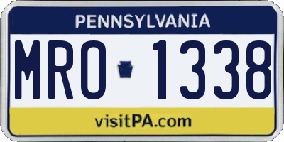 PA license plate MRO1338