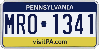 PA license plate MRO1341