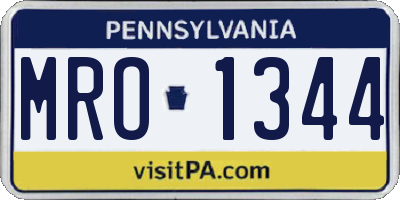 PA license plate MRO1344
