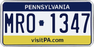 PA license plate MRO1347