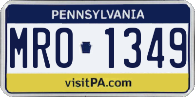 PA license plate MRO1349