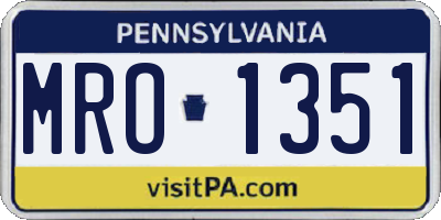 PA license plate MRO1351