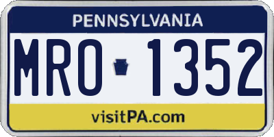 PA license plate MRO1352