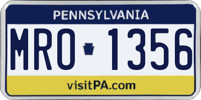 PA license plate MRO1356