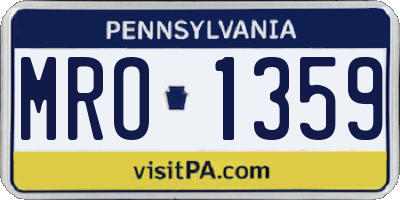 PA license plate MRO1359