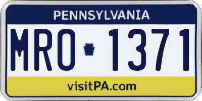 PA license plate MRO1371