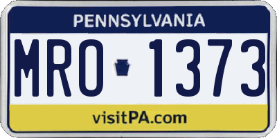 PA license plate MRO1373