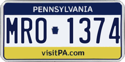 PA license plate MRO1374