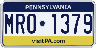 PA license plate MRO1379