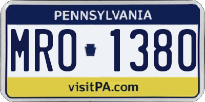 PA license plate MRO1380