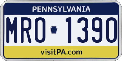 PA license plate MRO1390