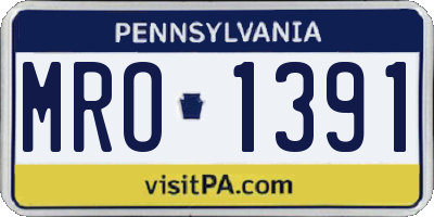 PA license plate MRO1391